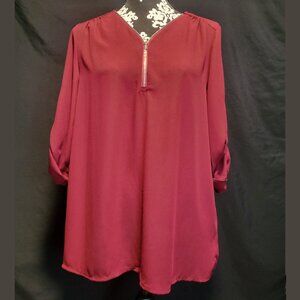 Emery Rose Maroon Blouse Size M
